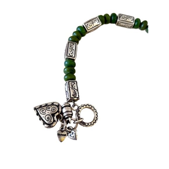 Brighton Silver & Jade Heart Bracelet.  Excellent Condition - Picture 7 of 8